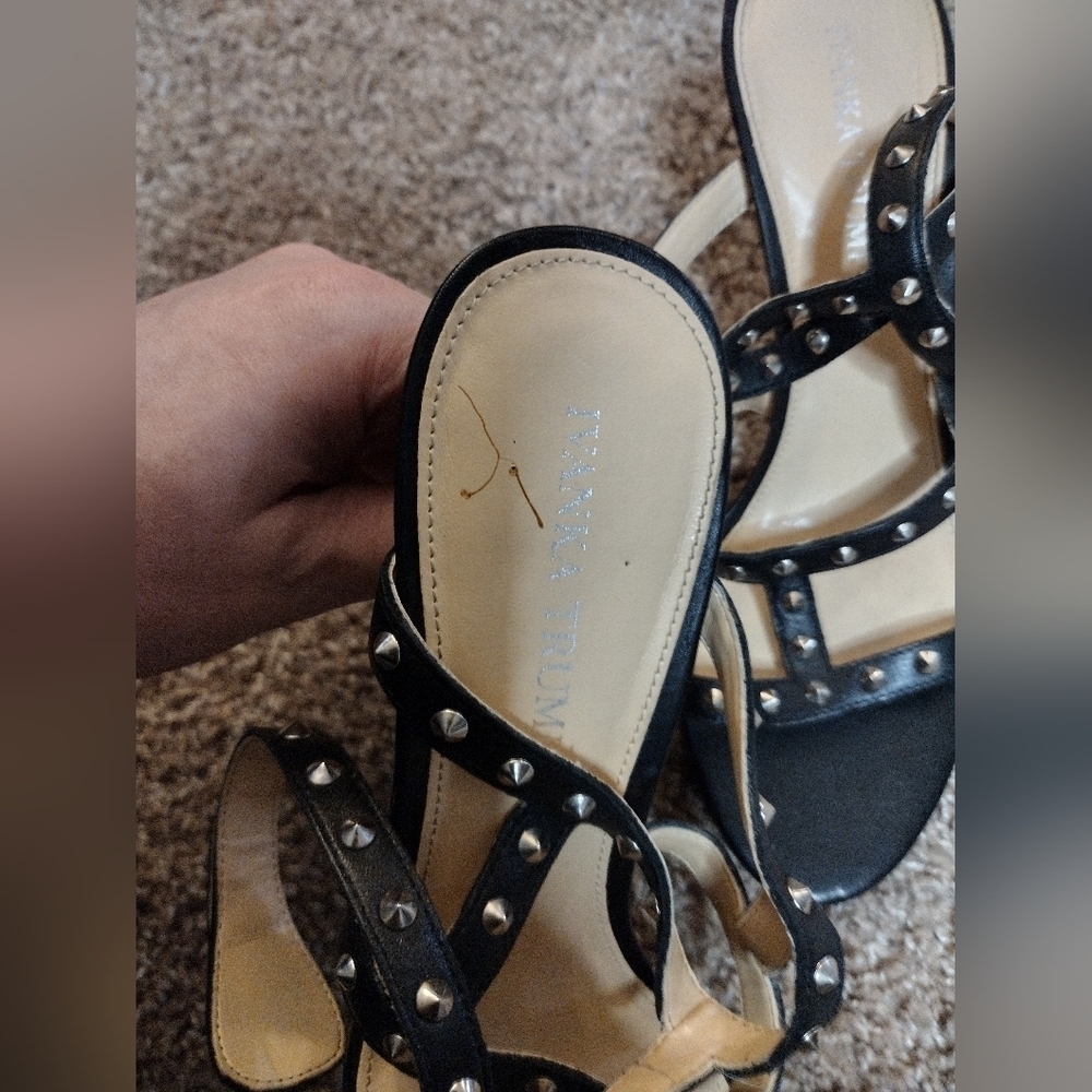 Ivanka Trump Black Studded Cage Heels 9 - Picture 9 of 12